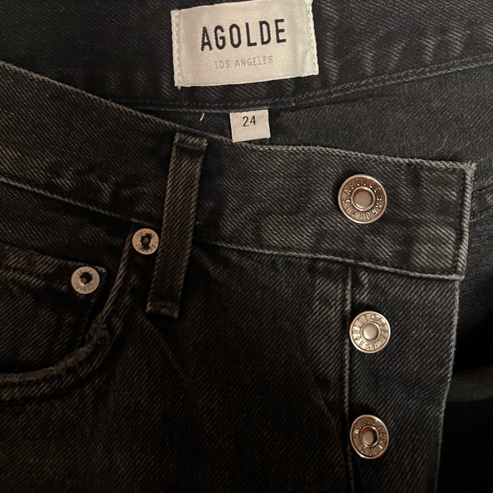 Agolde pinch waist leather chaps jeans
